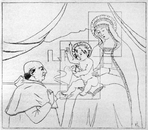 Drawing showing the fresco of Pinturicchia, Agostino Incisa della Rocchetta, pic. Wikipedia