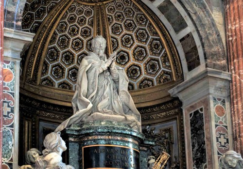 Tombstone monument of Pope Alexander VII, Gian Lorenzo Bernini, fragment, Basilica of San Pietro in Vaticano