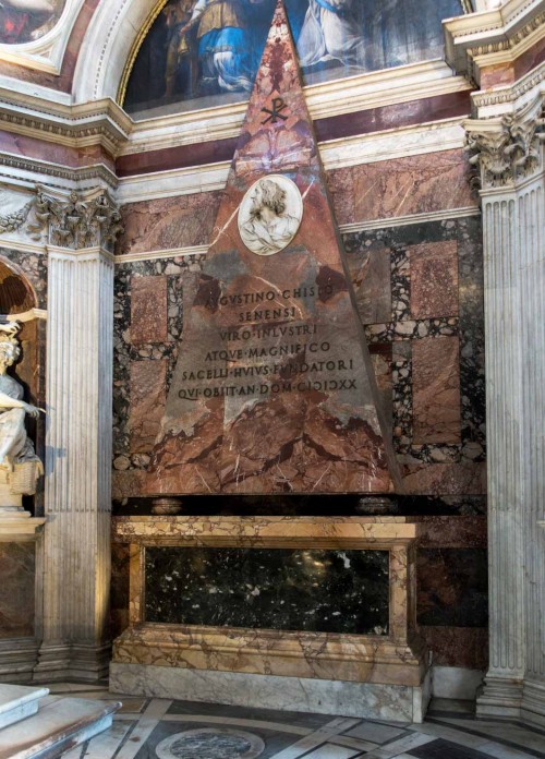 Basilica of Santa Maria del Popolo, Chigi Chapel, posthumous monument to Agostino Chigi (medallion with the image of Agostino)