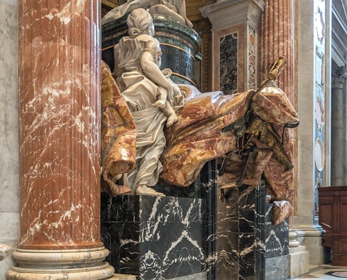 Allegory of Charity, tombstone monument of Pope Alexander VII, Gian Lorenzo Bernini, fragment, Basilica of San Pietro in Vaticano