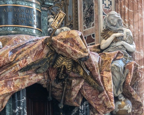 Tombstone monument of Pope Alexander VII, Gian Lorenzo Bernini, fragment, Basilica of San Pietro in Vaticano