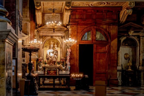 Interior of the Basilica of Sant'Agostino, Madonna del Parto, Jacopo Sansovino