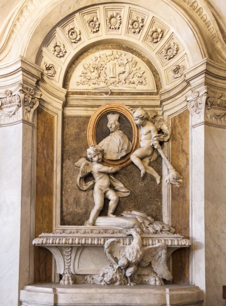 The tombstone of Cardinal Carl Bichi, Carlo de Dominicis, church of Sant'Agata dei Goti