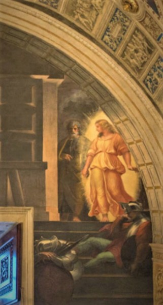 The Deliverance of St. Peter, Raphael, and his workshop, fragment, Stanza di Eliodoro, Apostolic Palace