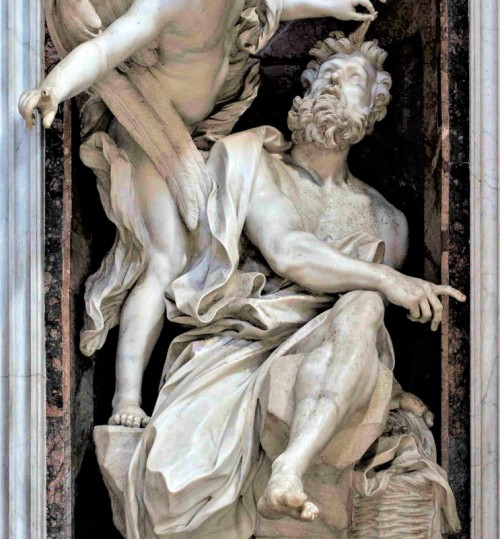 Habakkuk and the Angel, fragment, Gian Lorenzo Bernini, Chigi Chapel, Basilica of Santa Maria del Popolo