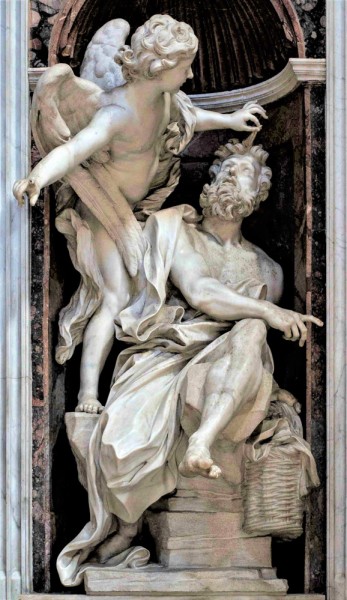 Habakkuk and the Angel, Gian Lorenzo Bernini, Chigi Chapel, Basilica of Santa Maria del Popolo