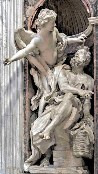 Habakuk z aniołem, Gian Lorenzo Bernini, bazylika Santa Maria del Popolo, kaplica Chigich