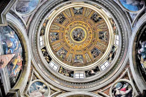 The dome in the Chigi Chapel, mosaic design - Raphael, Basilica of Santa Maria del Popolo