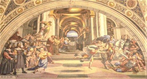 The Expulsion of Heliodorus from the Temple, Raphael, Stanze di Raffaello in the Apostolic Palace in the Vatican