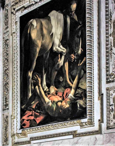 The Conversion of St. Paul, Caravaggio, Cerasi Chapel, Basilica of Santa Maria del Popolo