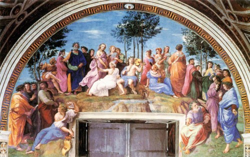 The Parnassus, Raphael, Stanza della Segnatura, Apostolic Palace, pic.Wikipedia