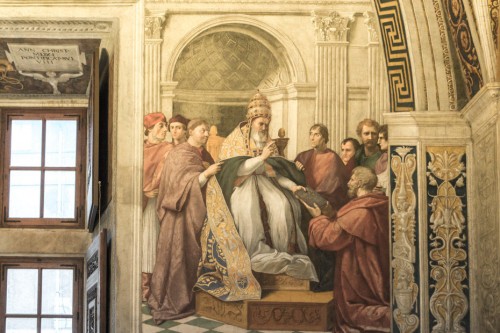 Image of Pope Julius, fragment of the fresco The Cardinal Virtues, Raphael, Stanza della Segnatura, Apostolic Palace