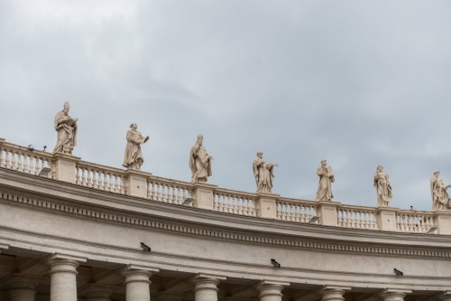 The attic crowning the colonnade in St. Peter's Square, Gian Lorenzo Bernini