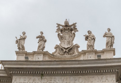 The attic crowning the colonnade in St. Peter's Square, Gian Lorenzo Bernini