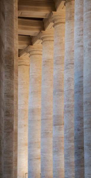 Columns from the colonnade in St. Peter's Square designed by Gian Lorenzo Bernini