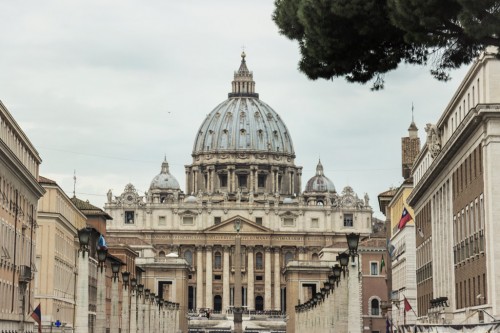 Via della Conciliazione from the time of Mussolini leading to St. Peter dom