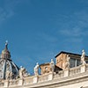 The attic crowning the colonnade in St. Peter's Square designed by Gian Lorenzo Bernini