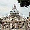 Via della Conciliazione from the time of Mussolini leading to St. Peter dom