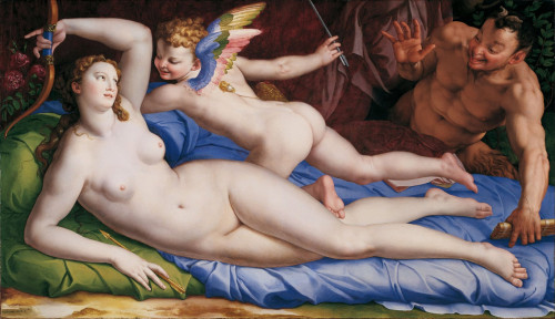 Wenus, Kupidyn i Satyr, Bronzino (właśc. Agnolo di Cosimo di Mariano Tori), Galleria Colonna, Palazzo Colonna, zdj. Wikipedia