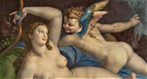 Venus, Cupid, and Satyr, Bronzino fragment, Galleria Colonna, Palazzo Colonna