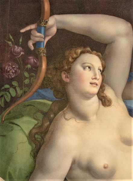 Wenus, Kupidyn i Satyr, fragment, Bronzino, Galleria Colonna, Palazzo Colonna