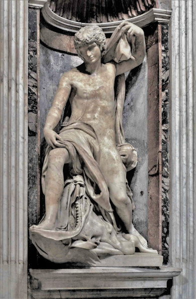 Chigi Chapel, statue of Jonas, Lorenzetto, Basilica Santa Maria del Popolo