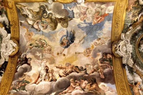 Pietro da Cortona, sklepienie ze scenami z Eneidy, fragment, Palazzo Pamphilj (Piazza Navona)