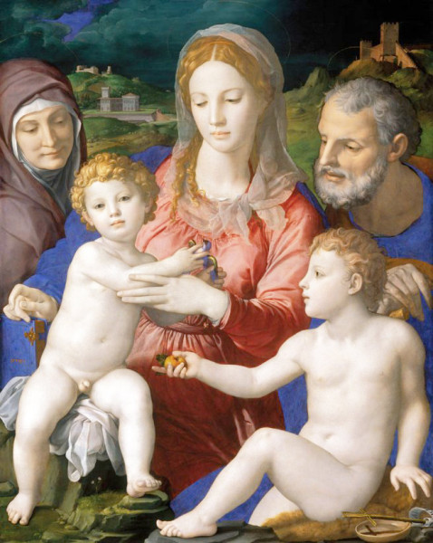 Bronzino, Święta Rodzina z Janem Chrzcicielem oraz św. Anną, Kunsthistorisches Museum, Wien, zdj. Wikipedia