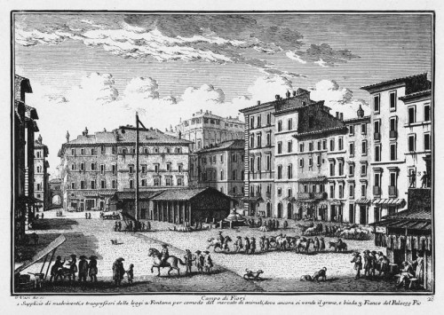 Campo de' Fiori, Giovanni Vasi, pic. Wikipedia