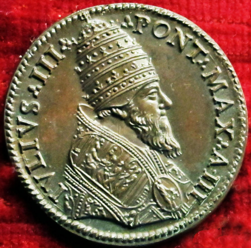 Juliusz III, medal z wizerunkiem papieża, ok. 1552 r., zdj. Wikipedia