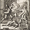 Cardinal Innocenzo del Monte shoots in a tavern and kills two people, drawing - Jan Luyken, 1667, pic.Wikipedia