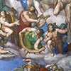 The Last Judgment, Michelangelo, St. Blaise  and St. Catherine of Alexandria after the intervention of Daniele da Volterry, Apostolic Palace, pic. Wikipedia