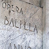 The inscription at the base of Mussolini's obelisk