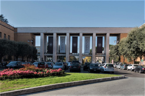 Main entrance to the university complex of La Sapienza