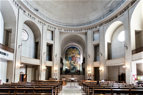 The interior of the La Divina Sapienza church in the La Sapienza university complex