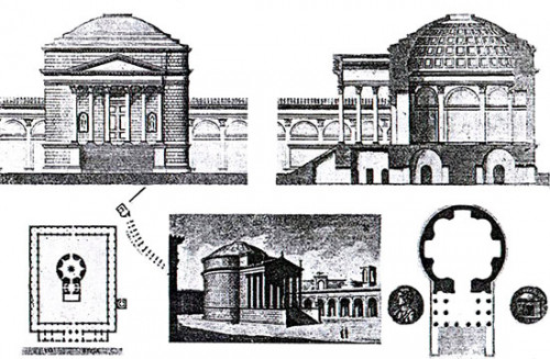 Mauzoleum Romulusa (willa Maksencjusza) w czasach antycznych, rekonstrukcja, zdj. Wikipedia