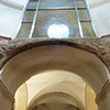 Temple of Romulus in the Roman Forum, view of the window above the Church of Santi Cosma e Damiano