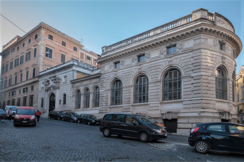 Villa Aldobrandini from via Panisperna corner via Mazzarino, entrance to the International Institute of the Unification of Private Law (UNIDROIT)