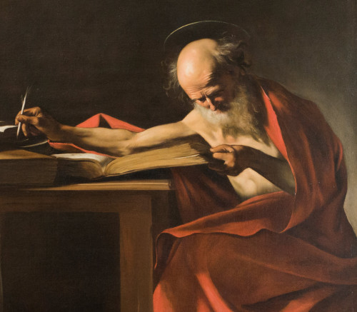 Saint Jerome, fragment, Caravaggio, Galleria Borghese