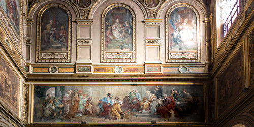 The Pope Damasus I receives tribute from the bishops of the Eastern Church, Church of San Lorenzo in Damaso, Luigi Fontana