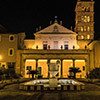 The facade of the Church of Santa Cecilia in Trastevere