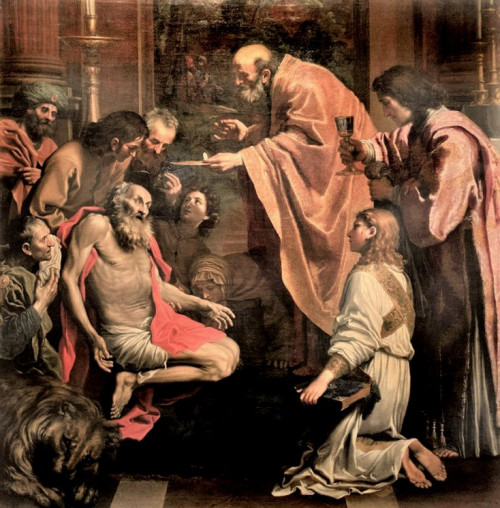 Ostatnia komunia św. Hieronima, fragment, Domenichino, Musei Vaticani