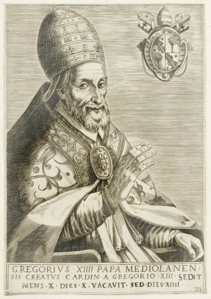 The print with the image of Pope Gregory XIV, pic. Wikipedia