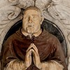 Tombstone monument of Cardinal Sfondrati, fragment, vestibule of the Church of Santa Cecilia