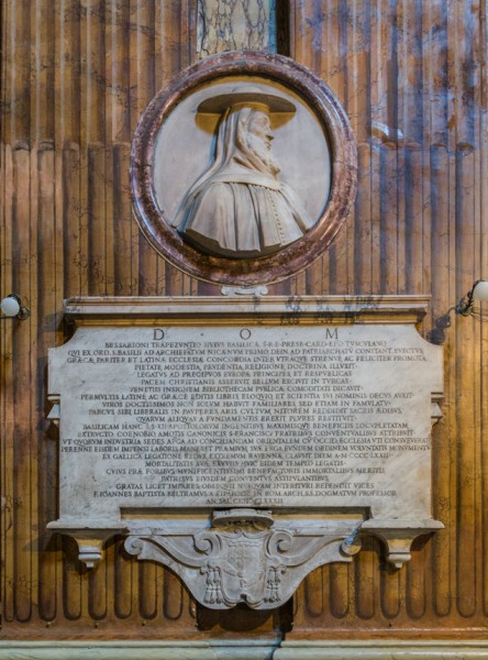 Basilica of Santi XII Apostoli, plaque commemorating Cardinal Bessarion