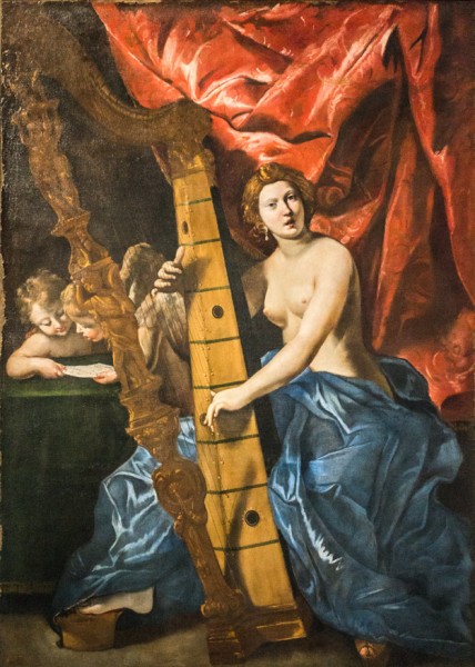 Wenus grająca na harfie (Muzyka), Giovanni Lanfranco, Galleria Nazionale d'Arte Antica, Palazzo Barberini