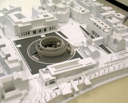 New layout of the Emperor Augustus Square (Piazza Augusto Imperatore) in the middle the Mausoleum of Augustus