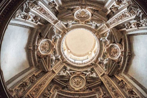 Kaplica Piety, kościół San Pietro in Montorio, widok zdobień w kopule kaplicy