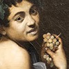 Self-portrait in the guise of Bacchus/Young Sick Bacchus, Caravaggio, fragment, Galleria Borghese