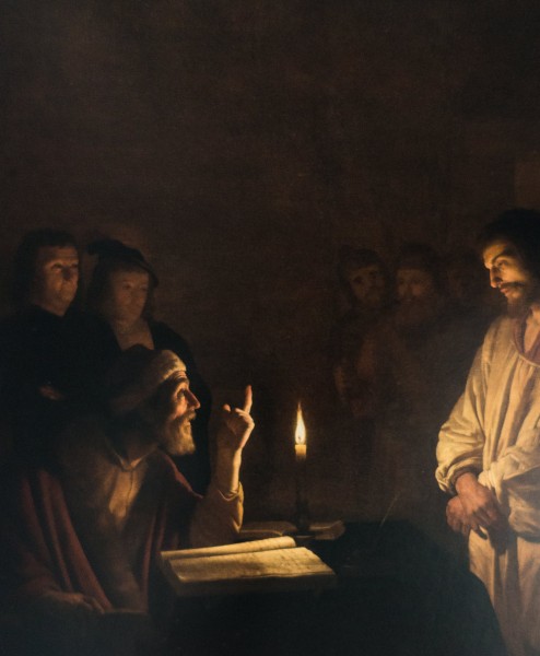 Gerrit van Honthorst, Chrystus przed arcykapłanem Kajfaszem, fragment, National Gallery, Londyn